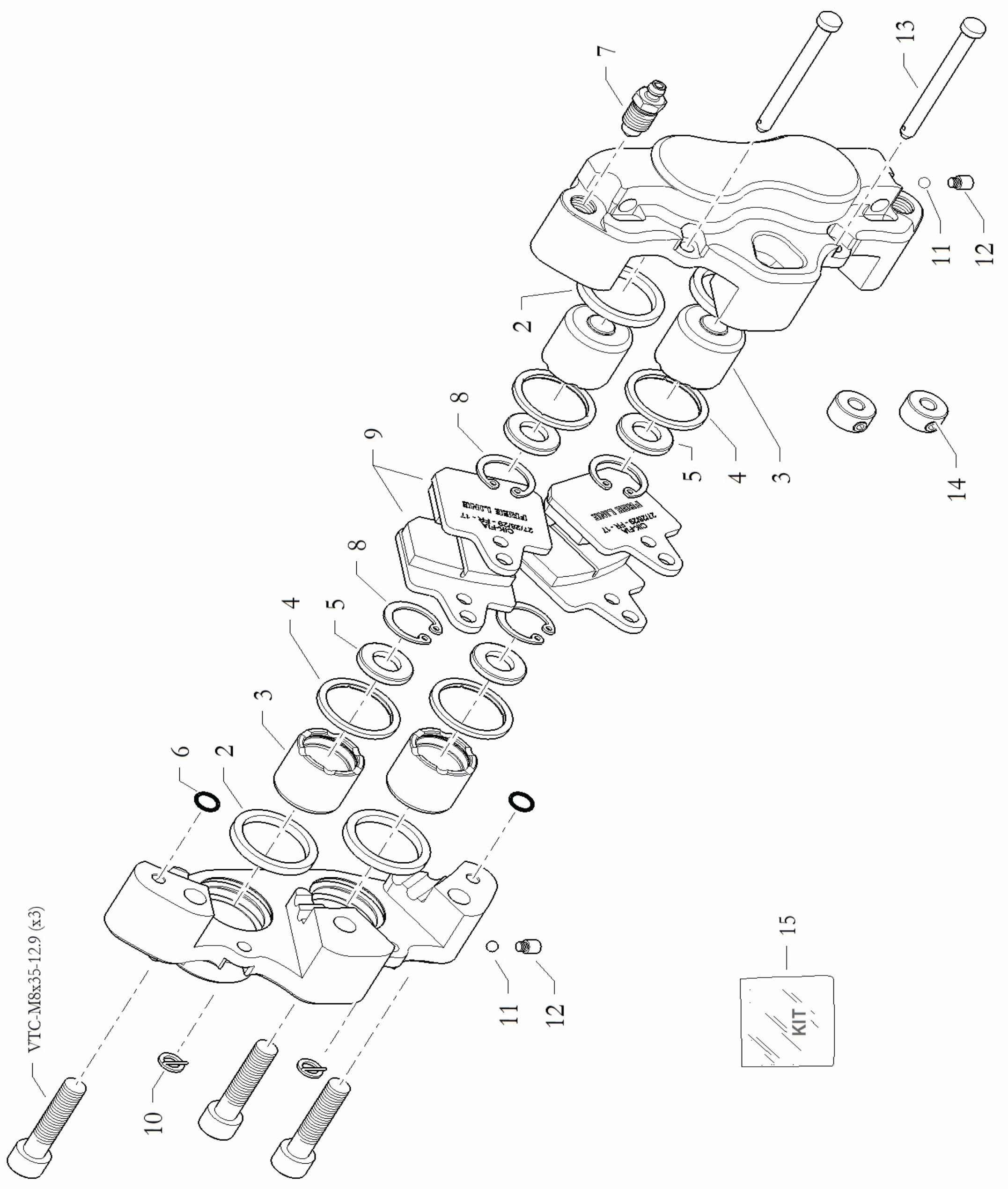 Bild für Kategorie Bremssattel RR-I25x4-H16 RE