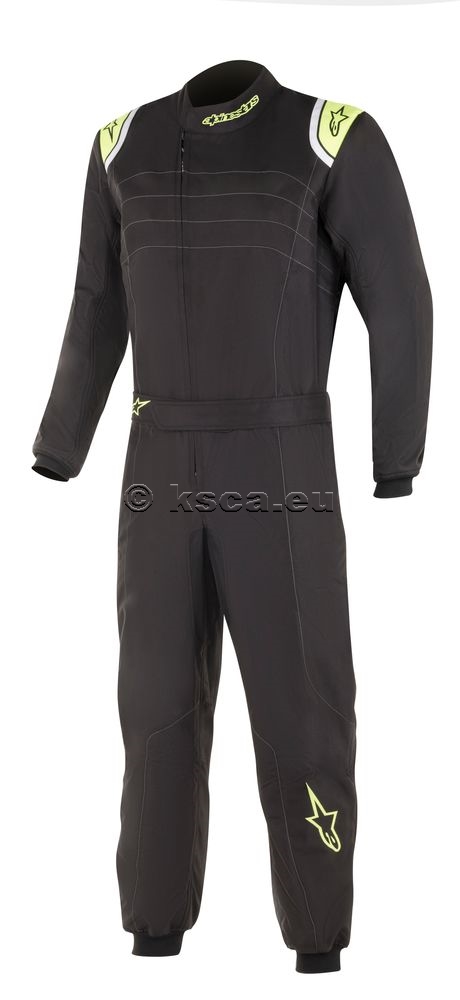 Picture of 2022 KMX-9 V2 kart race suit black/yellow fl YOUTH