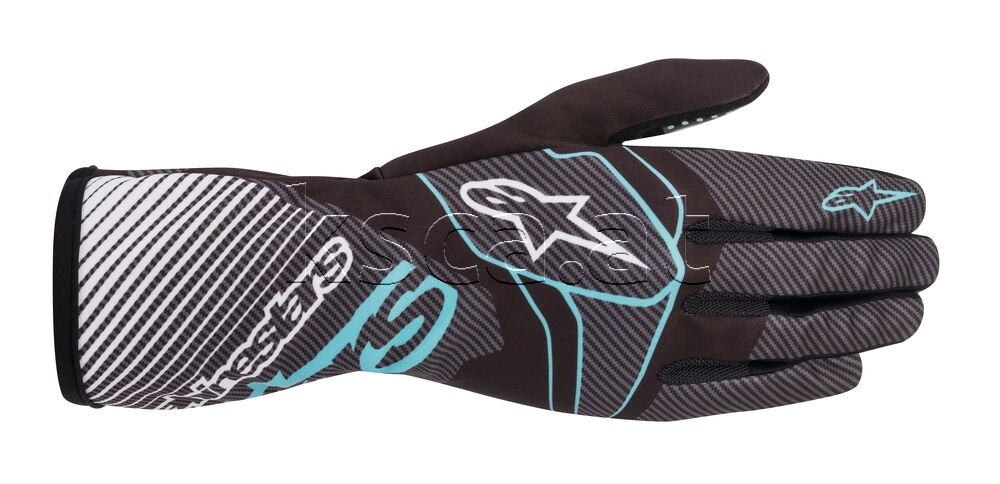 Picture of 2022 Tech-1 K Race V2 Carbon glove black/turquoise