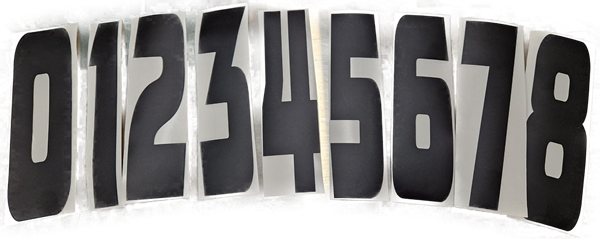 Picture of Small size race numbers black mat 11cm high