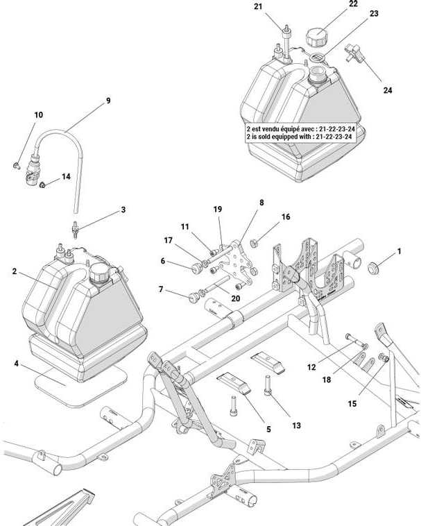 Rahmen/Benzintank/Motorbock