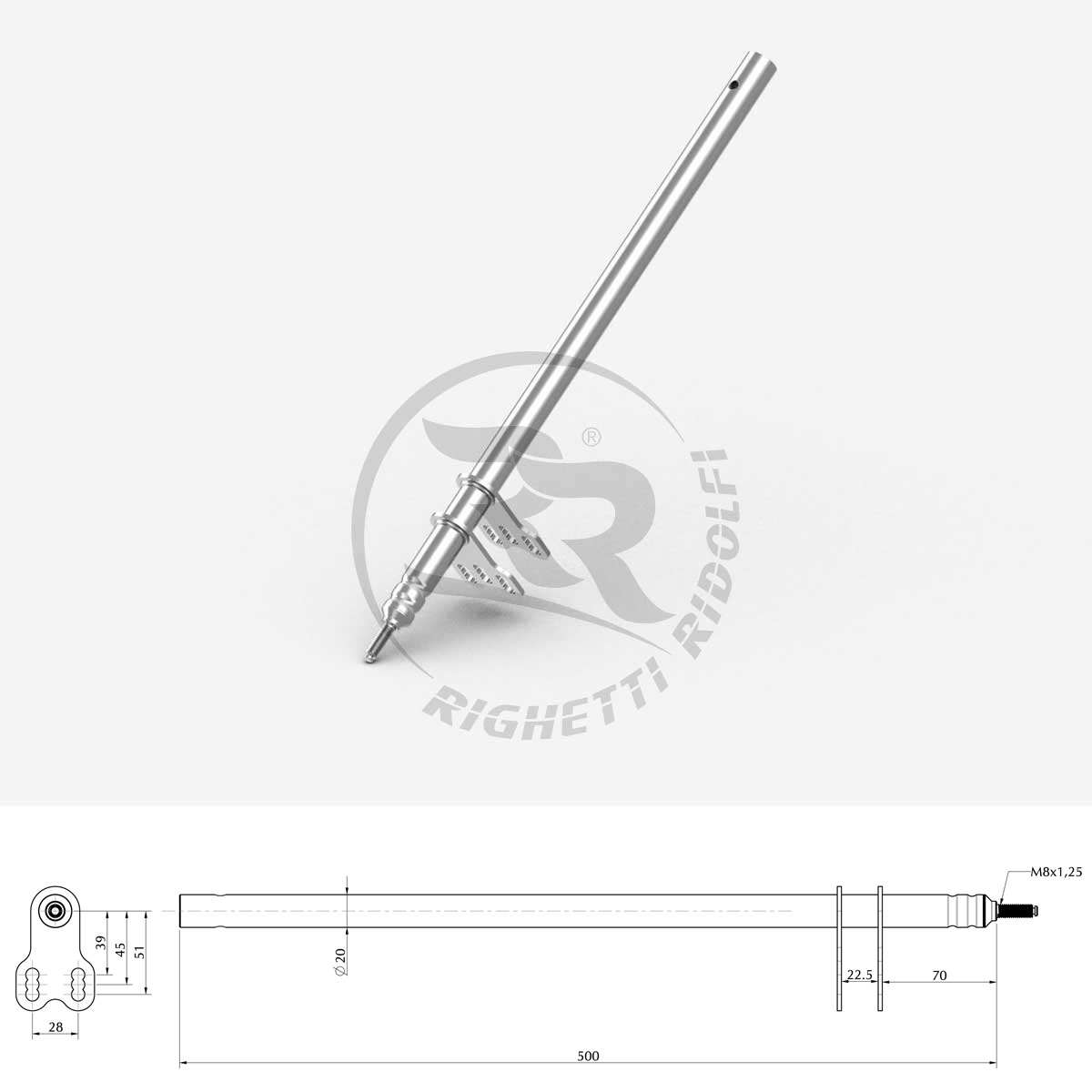 Lenkstange 8mm, L500mm für Birel Lenkstange 8mm, L500mm für Birel