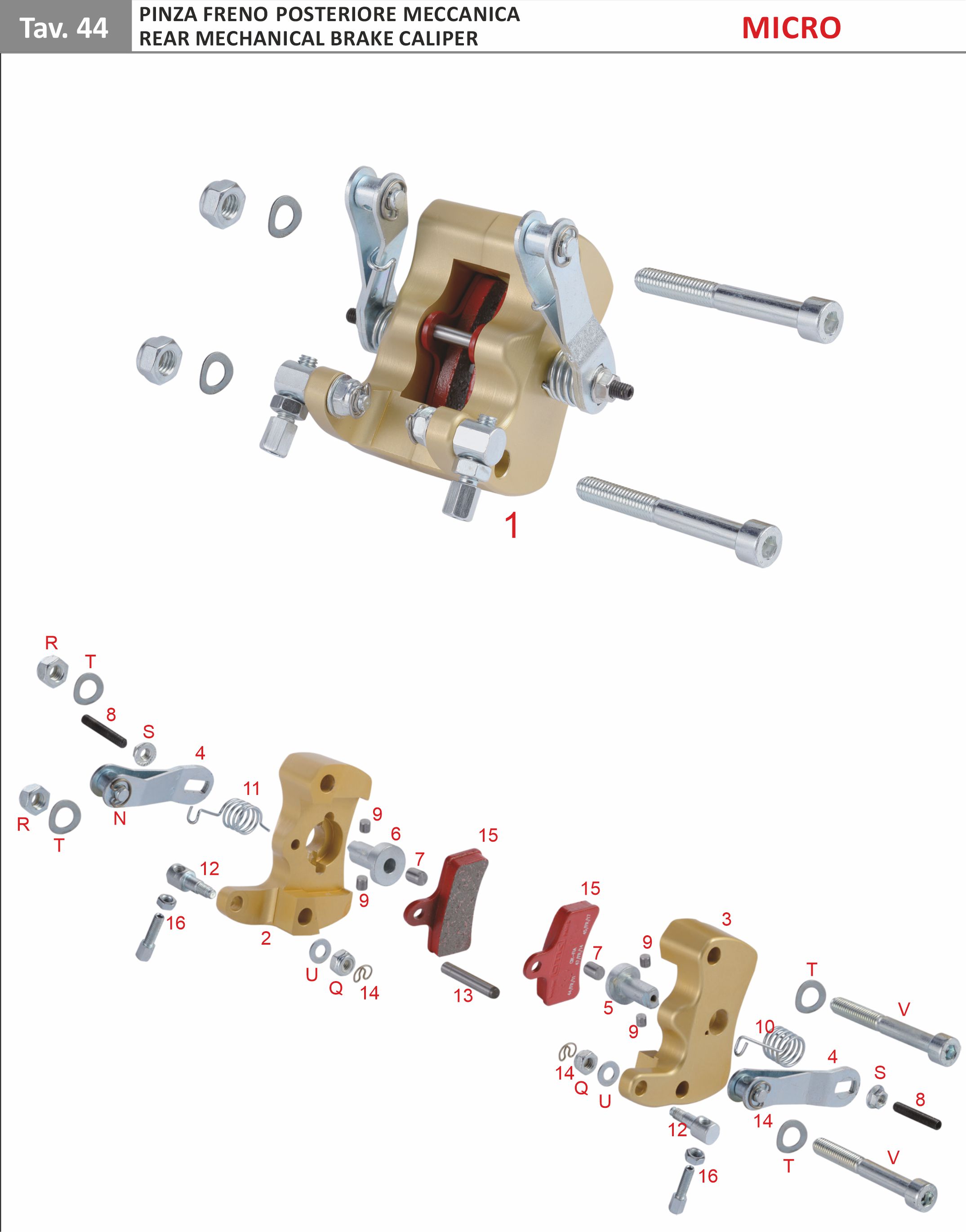 Hinterer mechanischer Bremssattel MICRO