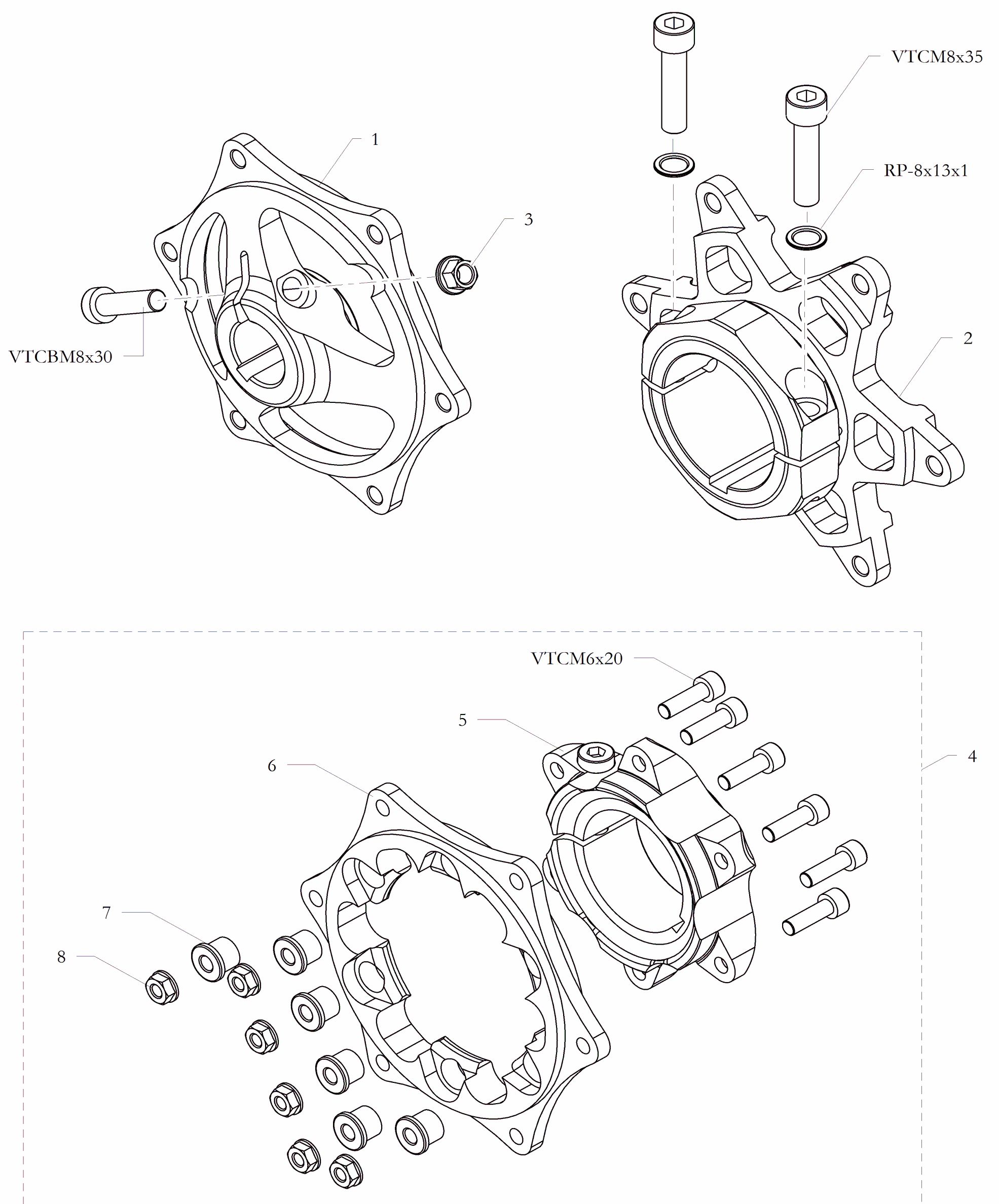 Bremsscheiben- Kettenblatt Halter