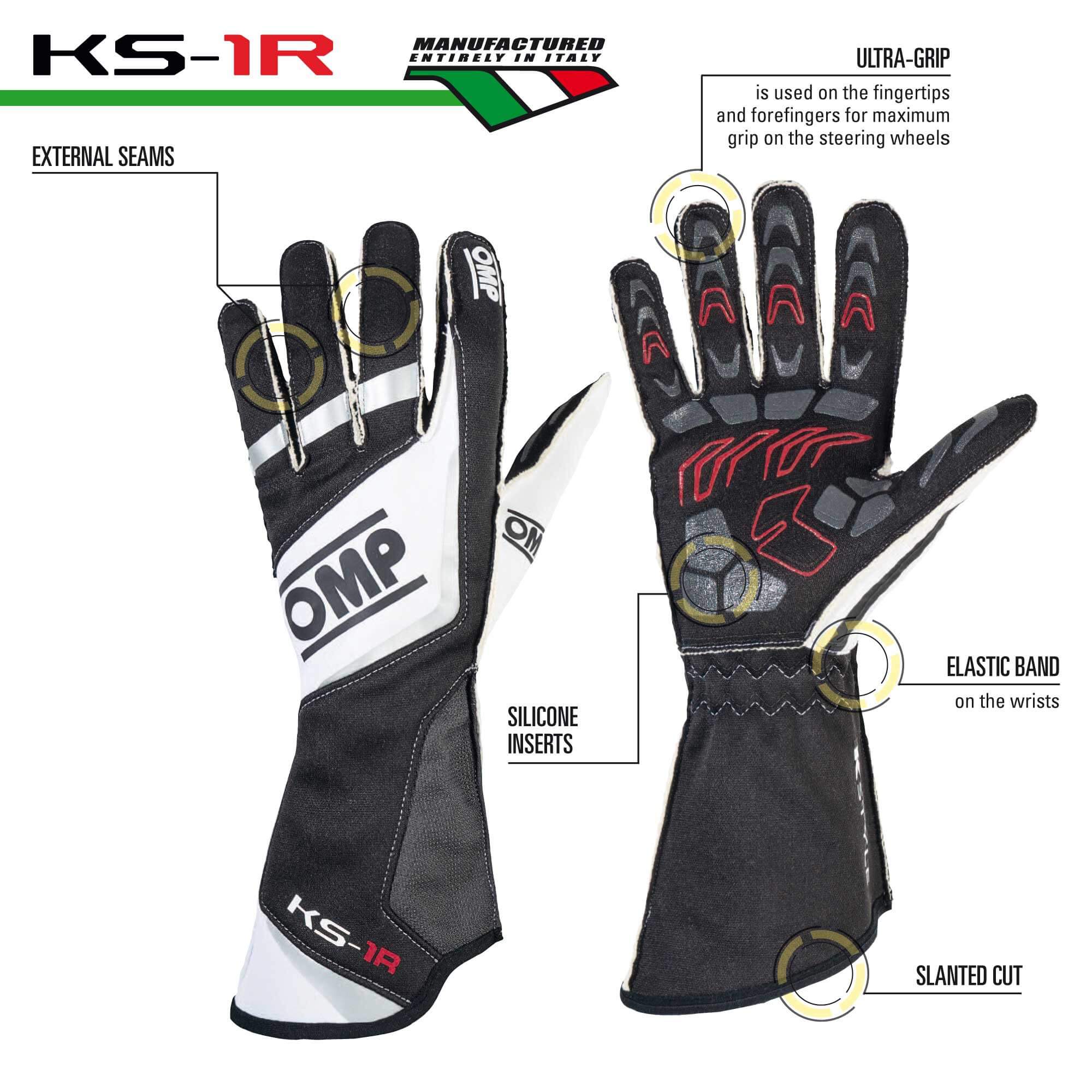OMP KS-1R Rennhandschuh Topmodell schwarz