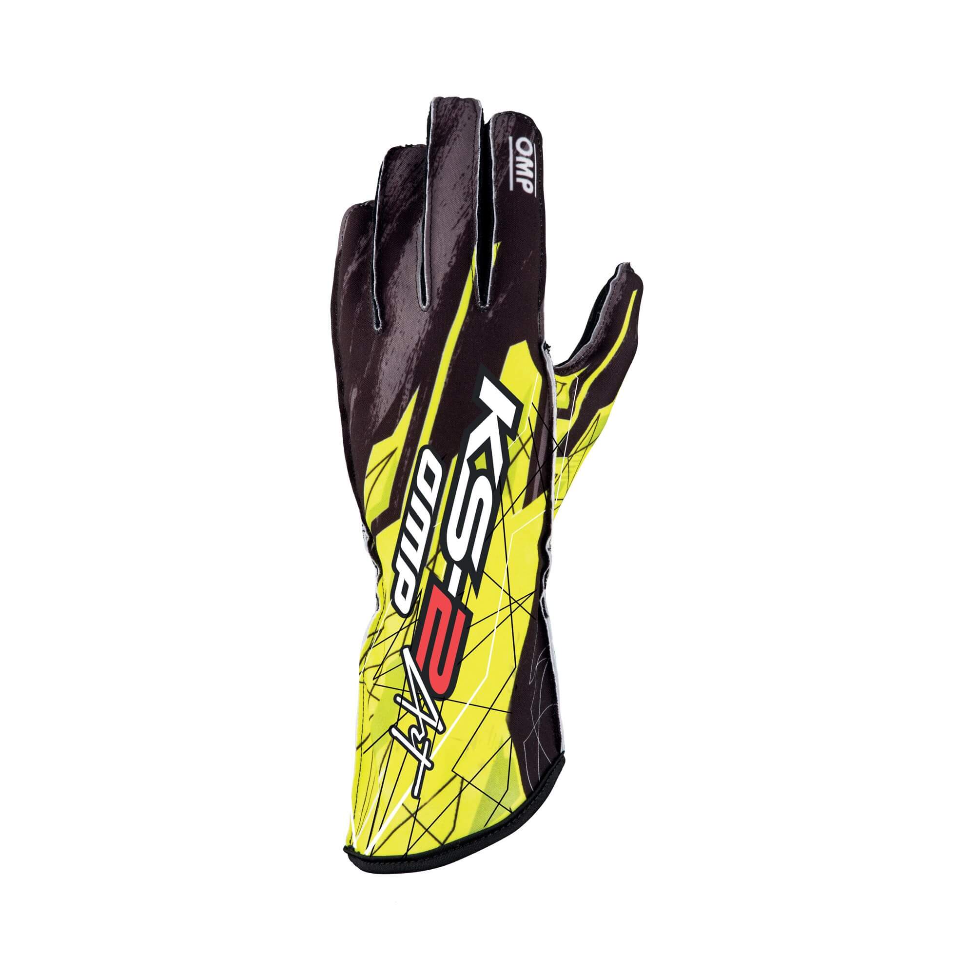 OMP KS-2 ART Rennhandschuh schwarz/gelb