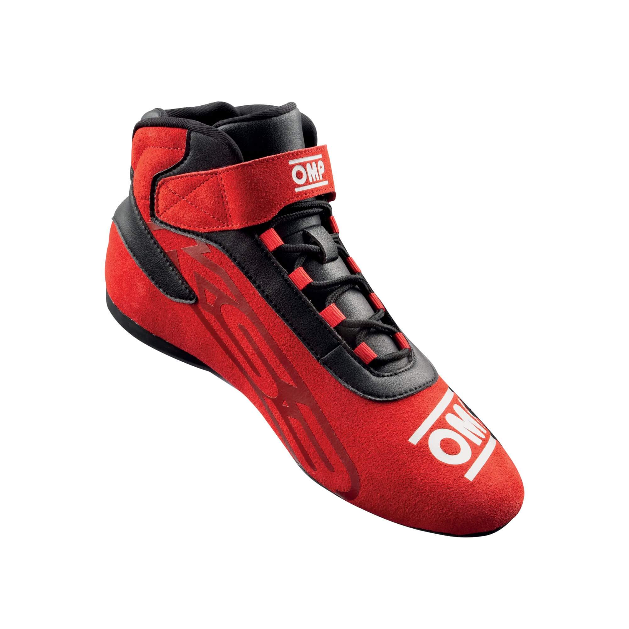 OMP KS-3 Rennkartschuh Leder rot