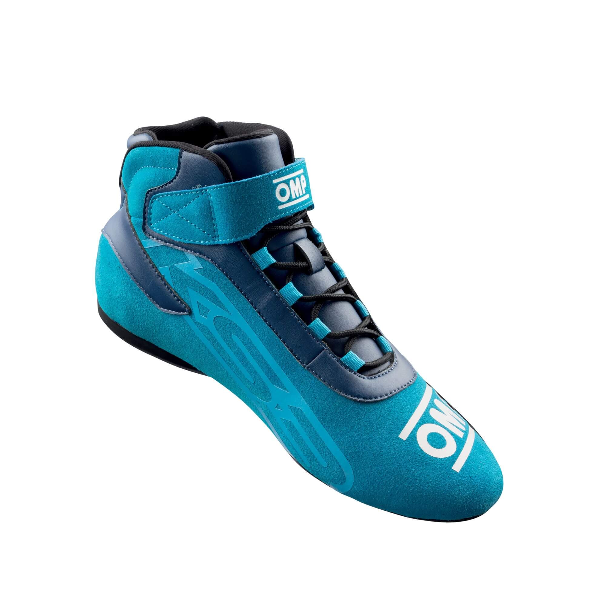 OMP KS-3 Rennkartschuh Leder schwarz/blau