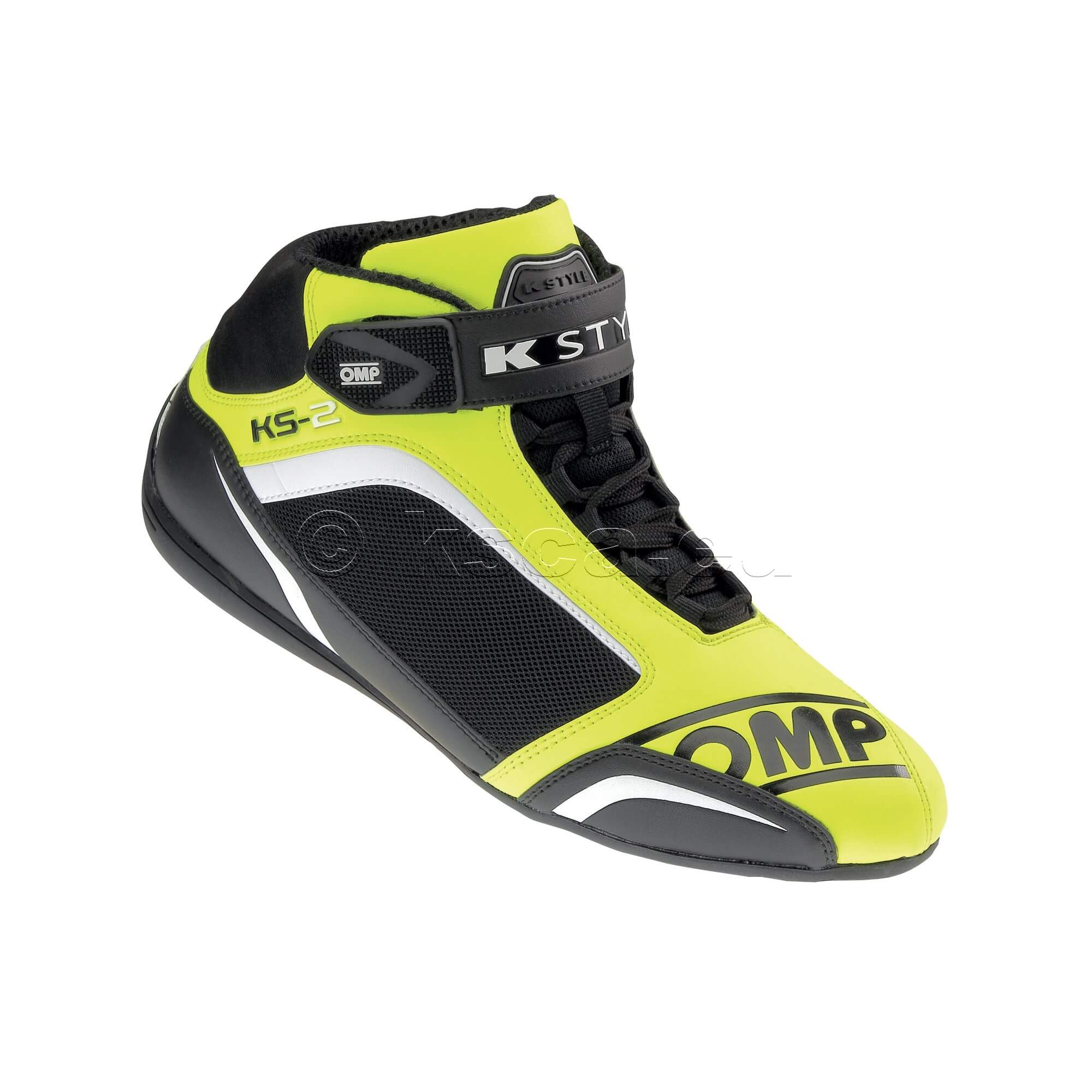 OMP 2019 KS-2 Rennkartschuh Leder gelb/schw./weiß 