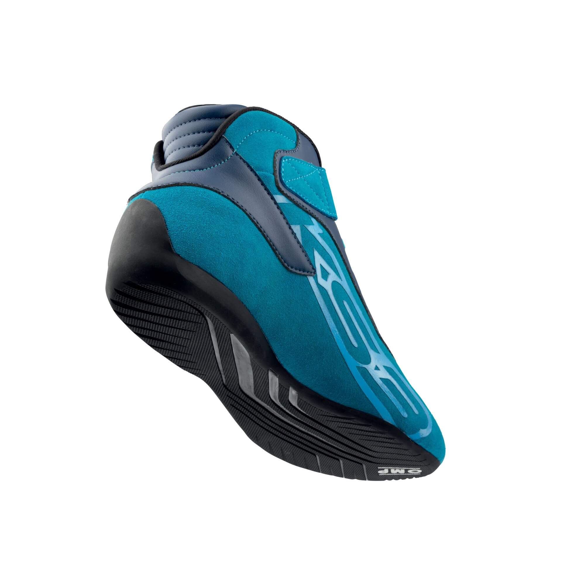 OMP KS-3 Rennkartschuh Leder schwarz/blau
